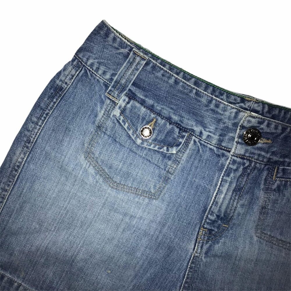 READ Tommy Hilfiger Jean Shorts Womens 10 Light Wash Embroidered Logo Jean - Picture 2 of 9